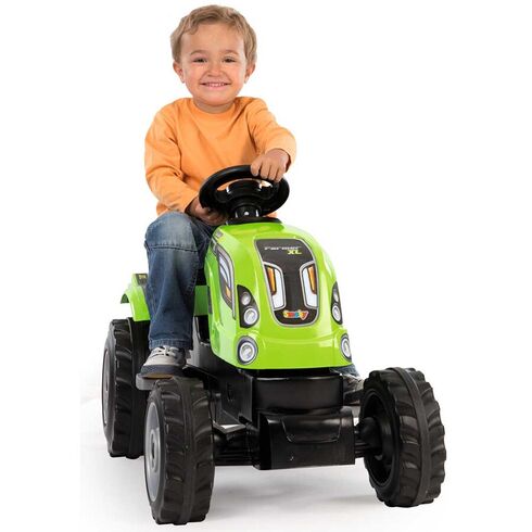 Tractor cu pedale si remorca Smoby Farmer XL verde - poza 5 - ExclusivMAG.ro