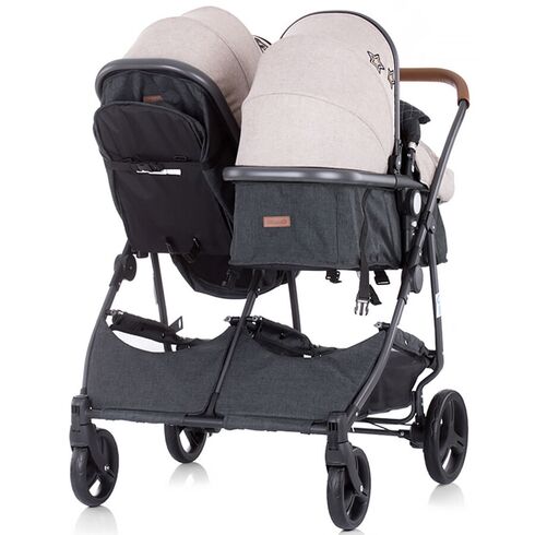 Carucior gemeni Chipolino Duo Smart beige graphite linen, Culoare: Roz - poza 12 - ExclusivMAG.ro