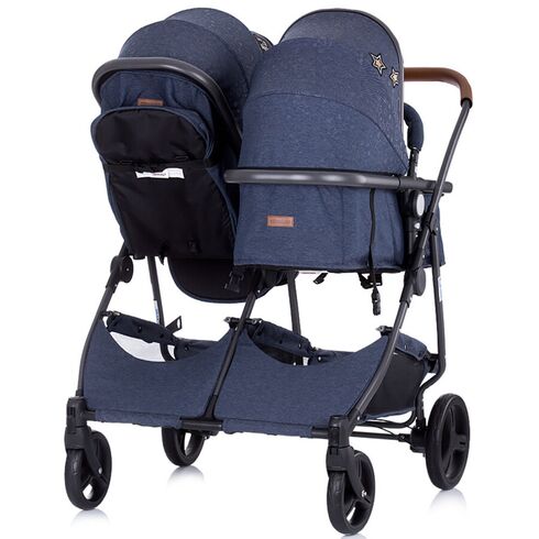 Carucior gemeni Chipolino Duo Smart denim, Culoare: Albastru,poza 12