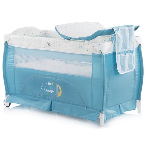 Patut pliabil Chipolino Bella aqua, Culoare: Blue, Dimensiuni: 120x60,poza 2