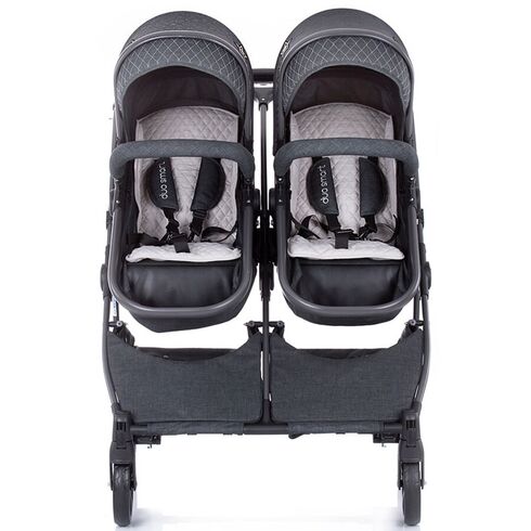Carucior gemeni Chipolino Duo Smart graphite linen, Culoare: Gri/Negru - poza 13 - ExclusivMAG.ro