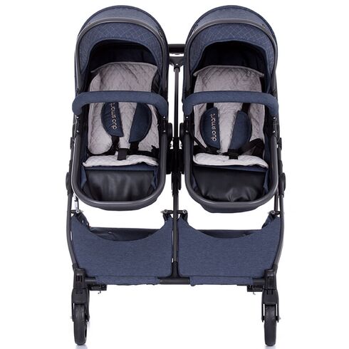 Carucior gemeni Chipolino Duo Smart denim, Culoare: Albastru,poza 13