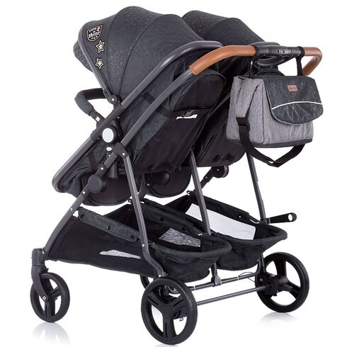 Carucior gemeni Chipolino Duo Smart graphite linen, Culoare: Gri/Negru - poza 9 - ExclusivMAG.ro