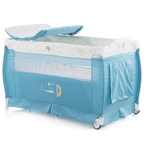 Patut pliabil Chipolino Bella aqua, Culoare: Blue, Dimensiuni: 120x60,poza 3