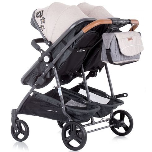 Carucior gemeni Chipolino Duo Smart beige graphite linen, Culoare: Roz - poza 9 - ExclusivMAG.ro