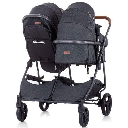 Carucior gemeni Chipolino Duo Smart graphite linen, Culoare: Gri/Negru - poza 12 - ExclusivMAG.ro
