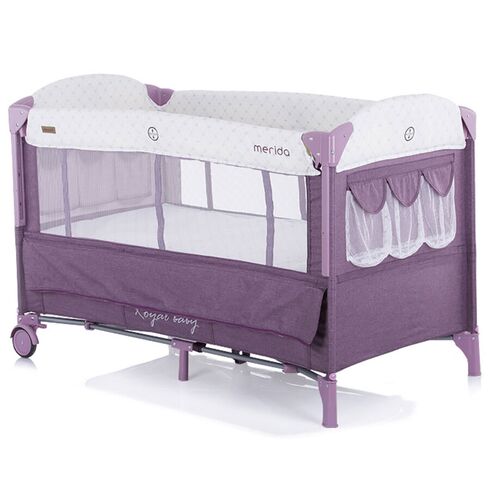Patut pliabil Chipolino Merida orchid cu laterala culisanta, Culoare: Mov,poza 4
