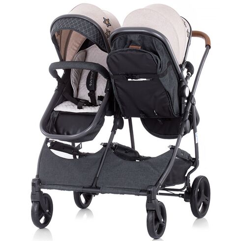 Carucior gemeni Chipolino Duo Smart beige graphite linen, Culoare: Roz - poza 11 - ExclusivMAG.ro