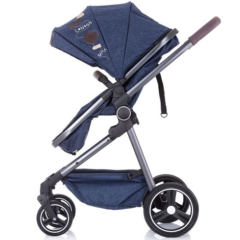 Carucior 3 in 1 Chipolino Noah blue denim, Culoare: Albastru,poza 9