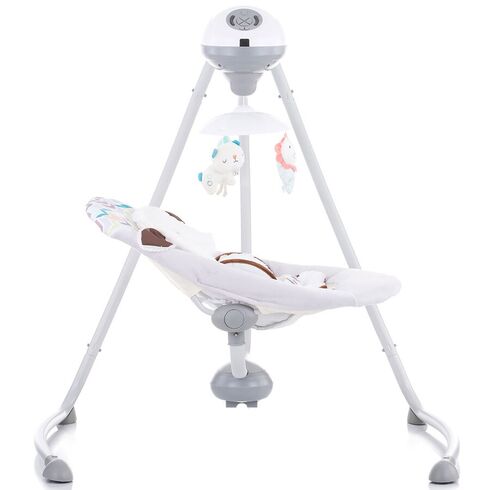 Leagan electric Chipolino Aida doggie gray, Culoare: Alb/Gri,poza 4