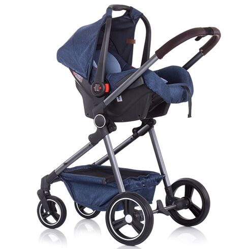 Carucior 3 in 1 Chipolino Noah blue denim, Culoare: Albastru,poza 5