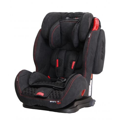 Scaun auto SPORTIVO cu ISOFIX Black Coletto, Culoare: Negru, Grupa: 9-36kg (9 luni - 12 ani)