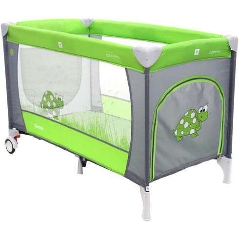 Patut Pliabil cu doua nivele Samba Plus Verde - Coto Baby