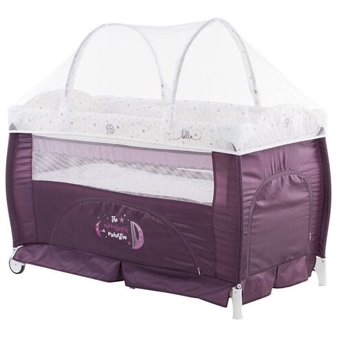 Patut pliabil Chipolino Bella amethyst, Culoare: Visiniu, Dimensiuni: 120x60