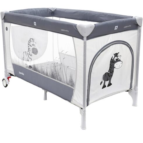 Patut Pliabil cu doua nivele Samba Plus Gri - Coto Baby