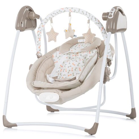 Leagan electric si balansoar Chipolino Paradise beige ribbon, Culoare: Crem