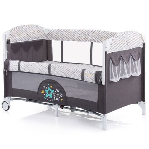 Patut pliabil Merida granite grey cu laterala culisanta - Chipolino