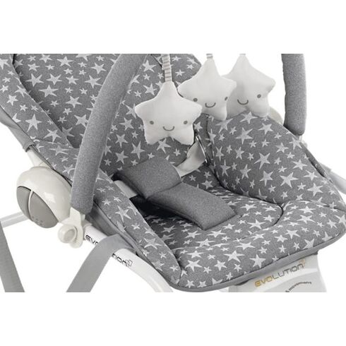 Balansoar cu vibratii Jane Evolution Star, Culoare: Alb/Gri,poza 2