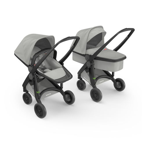 Carucior 2 In 1, Greentom, 100% Ecologic, Black Grey, Culoare: Gri/Negru
