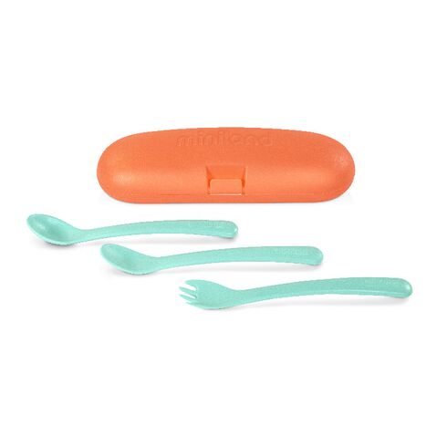 Set tacamuri ergonomice pentru copii Coral Miniland Baby, Culoare: Portocaliu