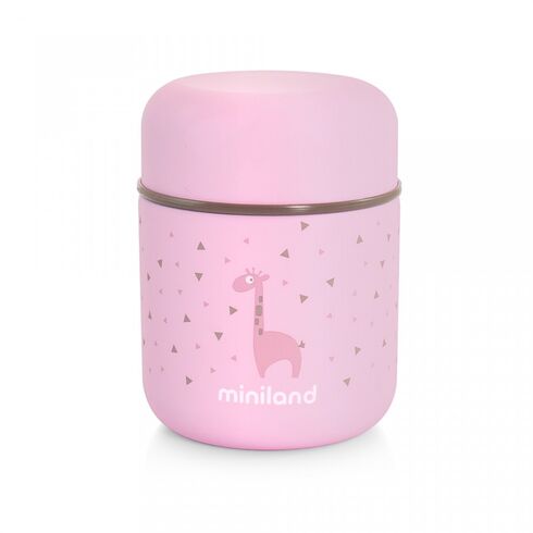 Termos Mancare Solida Silky Mini 280 ml Rose Miniland Baby, Culoare: Roz, Cantitate: 280ml