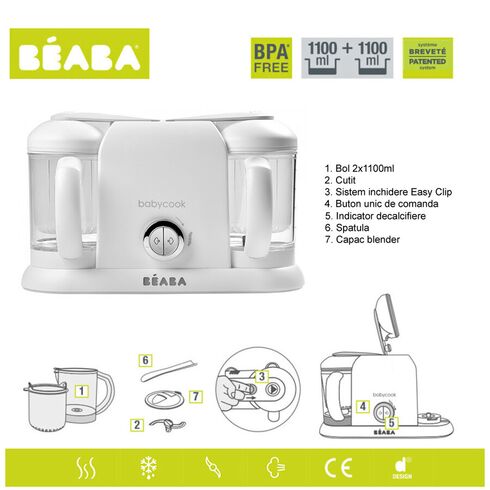 Robot Babycook Plus White Silver Beaba, Culoare: Alb,poza 6