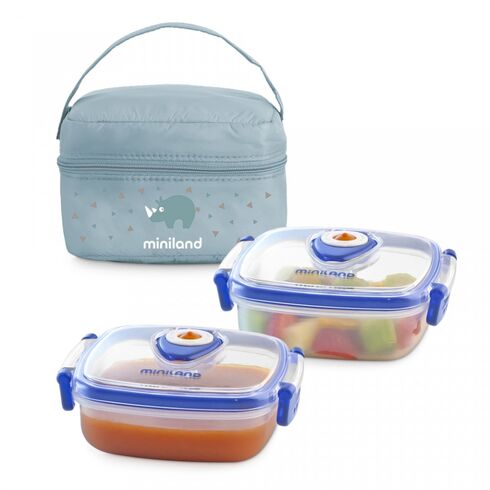Set 2 recipiente 330 ml ermetice Hermifresh Azure Miniland Baby  - ExclusivMAG.ro