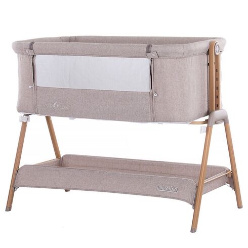 Patut Co-Sleeper Chipolino Sweet Dreams mocca wood, Culoare: Crem