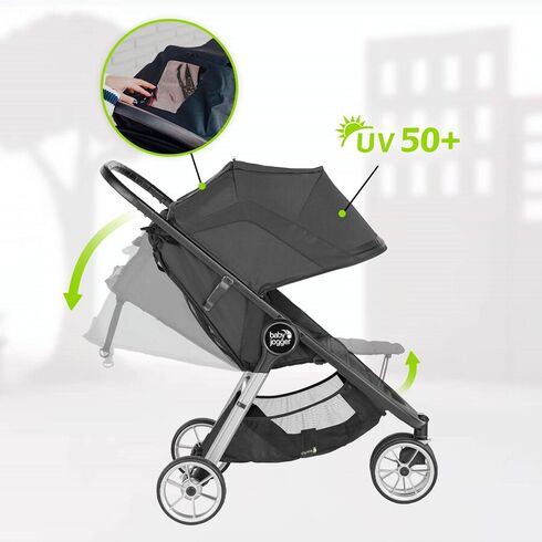 Carucior Baby Jogger City Mini 2 Jet, Culoare: Negru - poza 2 - ExclusivMAG.ro