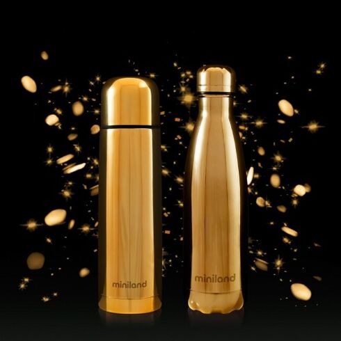 Termos lichide myBaby@me 500 ml Gold (set de 2 termosuri) Miniland Baby, Culoare: Galben, Cantitate: 500ml,poza 2