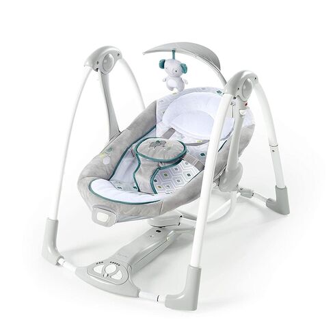 Leagan portabil Ingenuity ConvertMe Swing 2 Seat Battery-Saver, Nash