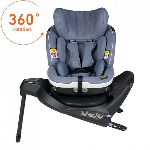 Scaun auto BeSafe iZi Turn i-Size Cloud Mélange, Culoare: Albastru, Grupa: 61-105cm (4luni - 4ani),poza 2