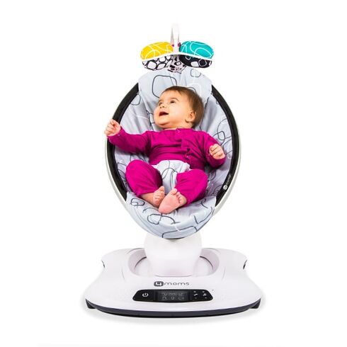 Fotoliu Balansoar Bebelusi 4MOMS MamaRoo 4.0 Plush Silver, Culoare: Gri deschis