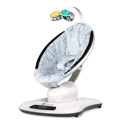 Fotoliu Balansoar Bebelusi 4MOMS MamaRoo 4.0 Plush Silver, Culoare: Gri deschis,poza 2
