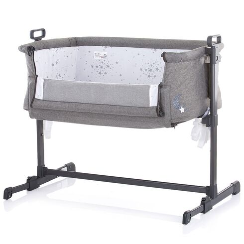 Patut Co-Sleeper Chipolino Close To Me graphite printed stars inside, Culoare: Gri - poza 3 - ExclusivMAG.ro
