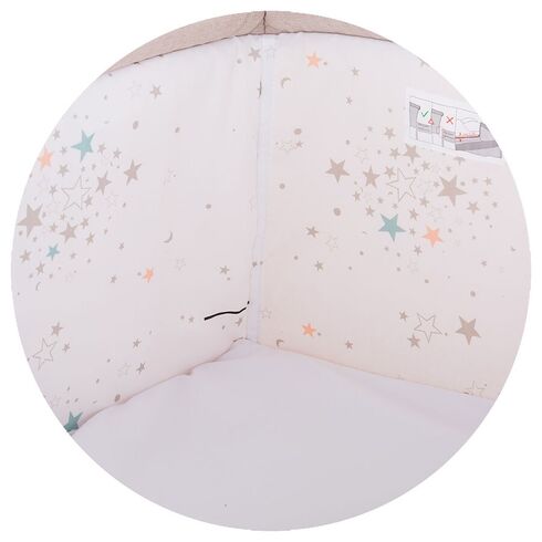 Patut Co-Sleeper Chipolino Close To Me beige printed stars inside, Culoare: Multicolor,poza 4  - ExclusivMAG.ro Patut Co-Sleeper Chipolino Close To Me beige printed stars inside, Culoare: Multicolor,poza 4