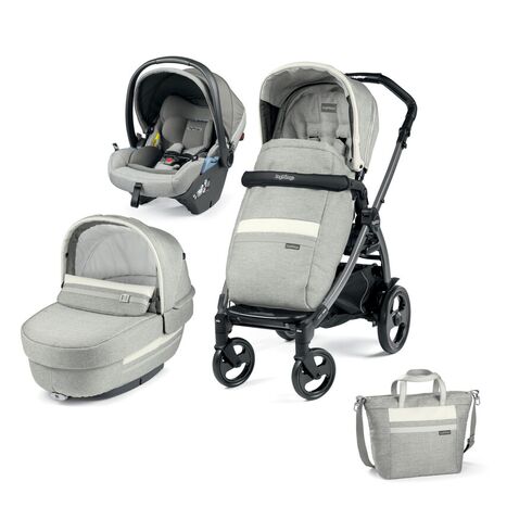 Carucior 3 in 1 Peg Perego Book 51 Titania Lounge, Luxe Pure, Culoare: Gri deschis  - ExclusivMAG.ro