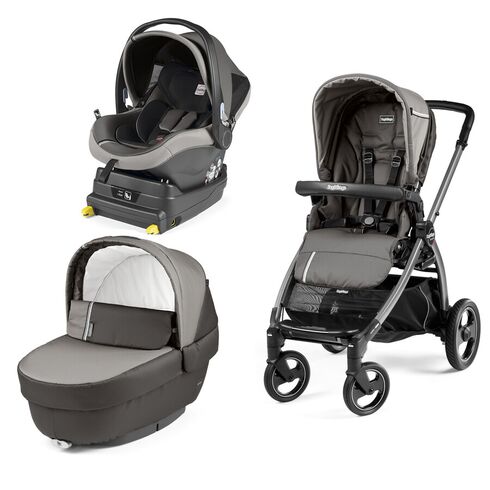 Carucior 3 In 1 Peg Perego Book Plus S Titania, baza i-Size inclusa, Class Grey  - ExclusivMAG.ro