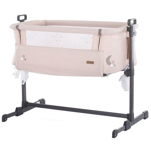 Patut Co-Sleeper Chipolino Close To Me beige printed stars inside, Culoare: Multicolor