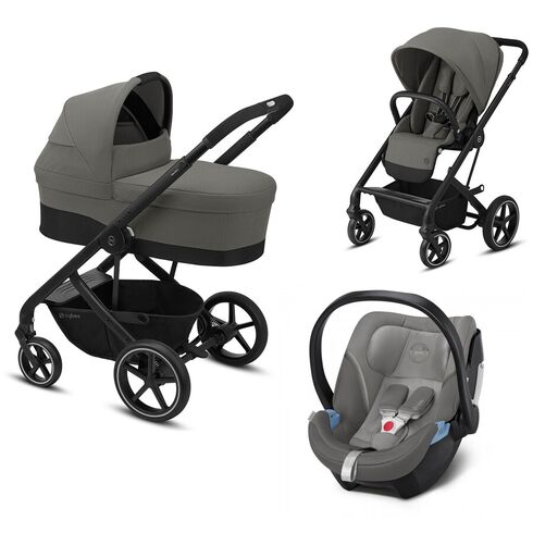 Carucior Cybex Balios S Lux 3 in 1 Cadru Negru, Soho Grey, Culoare: Gri