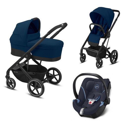 Carucior Cybex Balios S Lux 3 in 1 Cadru Negru, Navy Blue, Culoare: Albastru