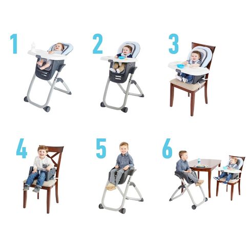 Scaun de masa Graco Duodiner DLX 6 in 1 Patchwork Grey,poza 6