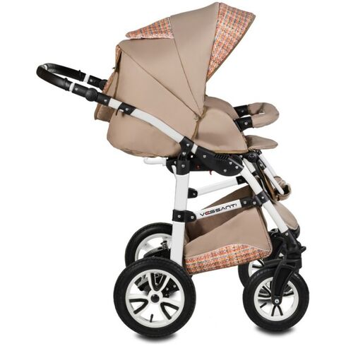 Carucior 3 in 1 Flamingo Easy Drive Beige Vessanti, Culoare: Crem,poza 4  - ExclusivMAG.ro Carucior 3 in 1 Flamingo Easy Drive Beige Vessanti, Culoare: Crem,poza 4