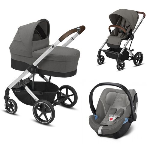 Carucior Cybex Balios S Lux 3 in 1 Cadru Silver, Soho Grey, Culoare: Gri