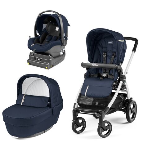 Carucior 3 In 1 Peg Perego Book Plus 51 S Titania, baza i-Size inclusa, Class Navy, Culoare: Albastru