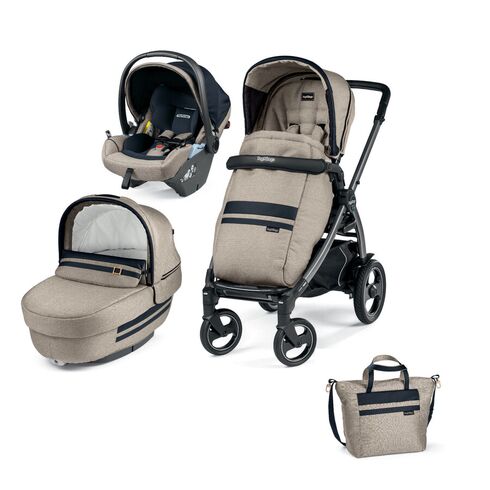 Carucior 3 in 1 Peg Perego Book 51 S Titania Lounge, Luxe Ecru, Culoare: Crem  - ExclusivMAG.ro