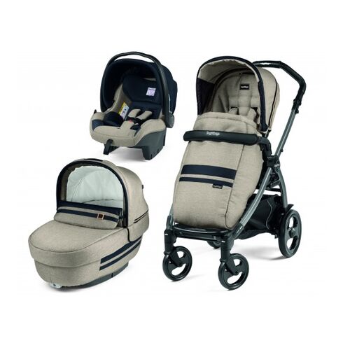 Carucior 3 in 1 Peg Perego Book Plus 51 Titania Luxe Ecru, Culoare: Crem  - ExclusivMAG.ro