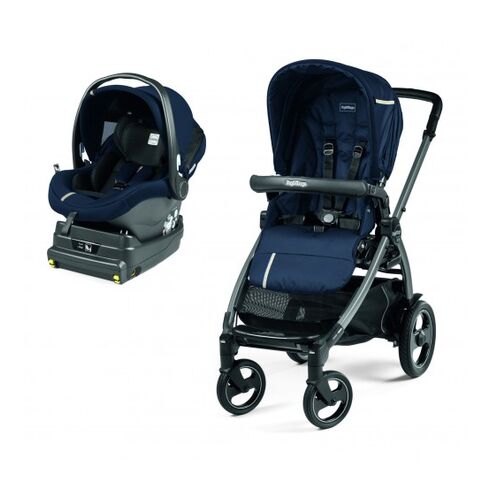 Carucior 2 in 1 Peg Perego, Book 51 S Titania (baza i-size inclusa), Class Navy, 0 - 22 kg, Culoare: Albastru  - ExclusivMAG.ro