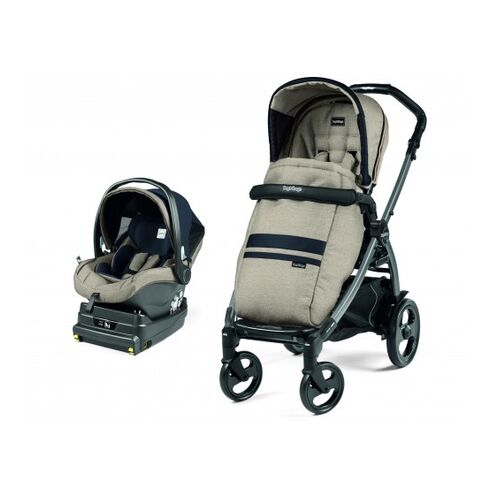 Carucior 2 in 1 Peg Perego Book 51 Titania (baza i-size inclusa), Luxe Ecru, 0 - 22 kg, Culoare: Crem  - ExclusivMAG.ro
