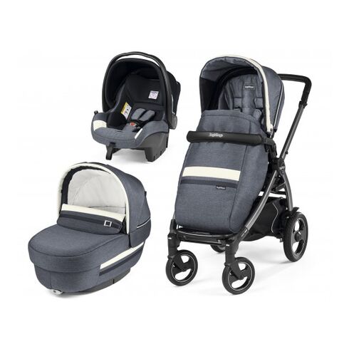 Carucior 3 In 1 Peg Perego Book Plus 51 S, Titania, Luxe Mirage, Culoare: Blue  - ExclusivMAG.ro
